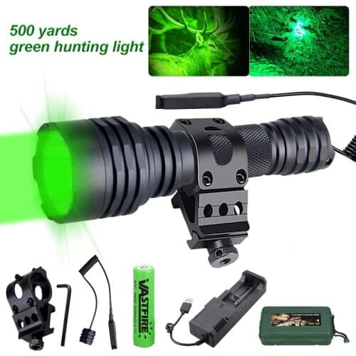 500 Yard Green Red White Hunting Flashlight C8 XM-L2 LED Tactical Torch Flashlights waterproof Outdoor Hunting Light Lamp