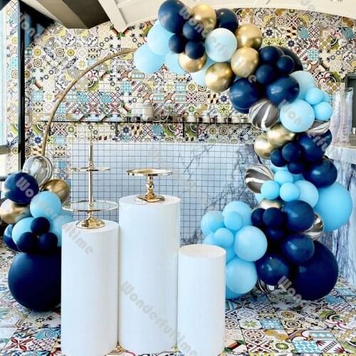 DIY Wedding Decoration 94pcs Matte Navy Blue Chrome Gold Balloon Garland Arch Kit Baby Shower Decor Birthday Party Supplies