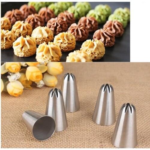 Large Size Flower Cream Nozzle Decorating Tips Icing Cake Baking Tools Cookie Biscuit Nozzles Fondant Decorating Mold Bakeware