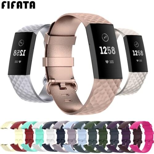 FIFATA High Quality Bracelet For Fitbit Charge 4 Watchbands Wrist Strap Soft Silicone Replacement Band For Fitbit Charge 3 3Se