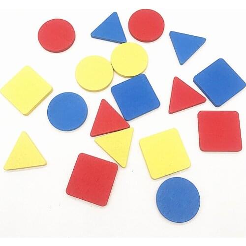 27pcs Figure Wooden Arithmetic Baby Math Circular Color Toys Mathematical Geometry Wood Chip Montessori Educational Toy for Kids