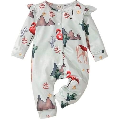 Fashion Baby Rompers Newborn Cotton Clothing Baby Long Sleeve Animal Cactus Printed Infant Boys Girls Jumpsuit Baby Clothes