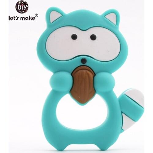 Lets make Baby Teether Cartoon Raccoon Boy & Girl Teething Toys Jewelry Accessories BPA Free DIY Cute Nursing Pacifier Clips