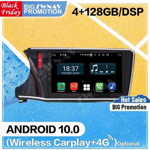 128GB Carplay Android 10 screen DVD Player for Honda CITY 2015 2016 2017 2018 2019 2020 BT GPS Auto Radio Audio Stereo Head unit