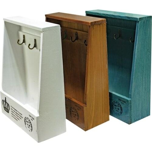 Environmentally friendly ink key storage box wall hanging solid wood frame creative household entrance key storage ornam