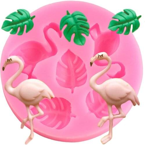 Flamingo Silicone Mold Turtle Leaf Fondant Cake Decorating Tools DIY Cupcakes Topper Molds Chocolate Candy Clay Resin Moulds