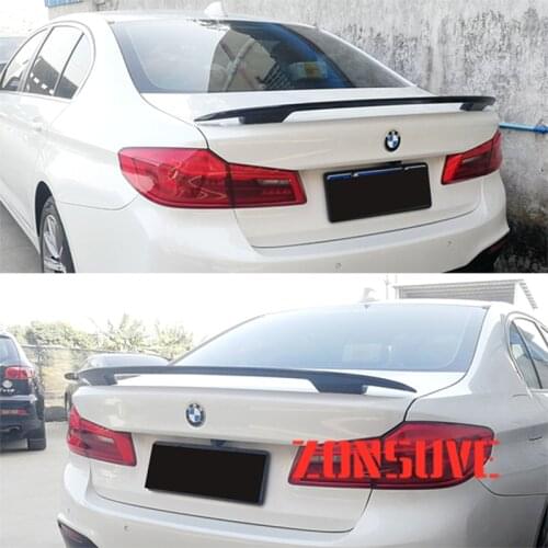 Use For Bmw 5 Series G30 2018--2021 Spoiler ABS Plastic Carbon Fiber Look Rear Trunk Wing Body Kit Accessories