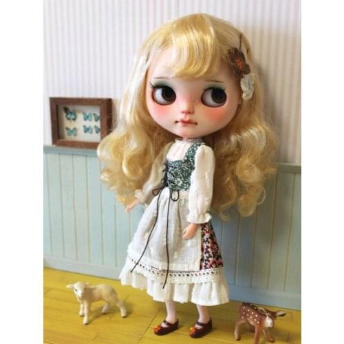 JSB17 Pretty BJD Doll Outfit Fashion doll dress with white cape BJD doll clothes