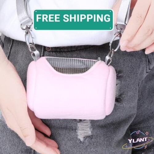 Pet Cage Cross Body Accessories Cylinder Design Soft Practical House Travel Portable Squirrel Visible Mesh Hamster Carrier Bag