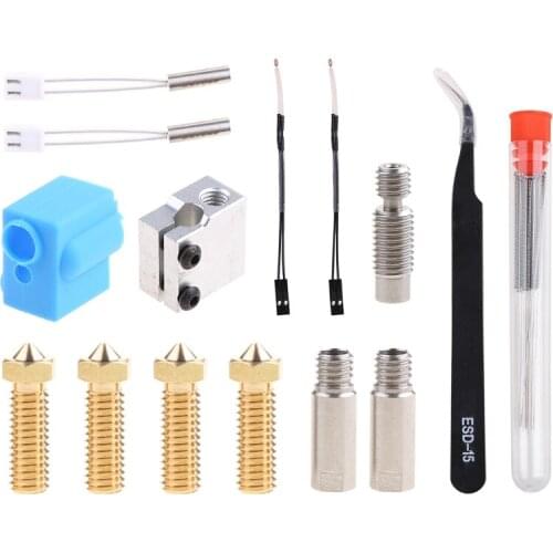 Extruder Kit 3D Printer Accessories Thermistor Nozzle Silicone Sleeve Heating Throat Tube Pipe for Sidewinder X1/Genius
