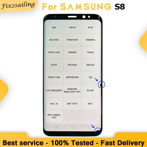 Small Dead Pixel LCD Screen For Samsung Galaxy S8 Display Touch Screen Digitizer Assembly Replacement G950F G950FD G9500 G950U