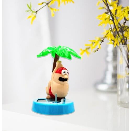 Cute Cartoon Shark Head Doll Model Solar Power Swinging Car Ornament Home Office Decor Gift