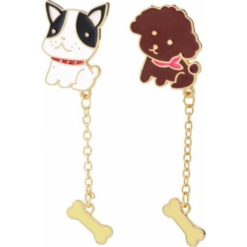Cute Enamel Stylish Pet Dog Bone Collar Brooches Pins Badge Women Girl Lady Accessory Costume Christmas Gifts