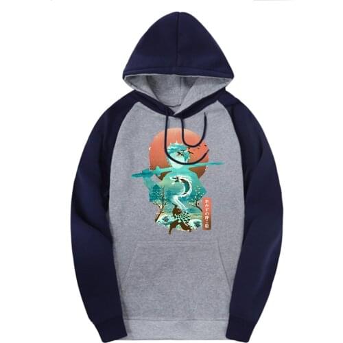 Man Demon Slayer Raglan Hooded Sweatshirts Print 2020 Clothing Streetwear Fall Winter Hoodies Male Long Sleeve Moleton Masculino
