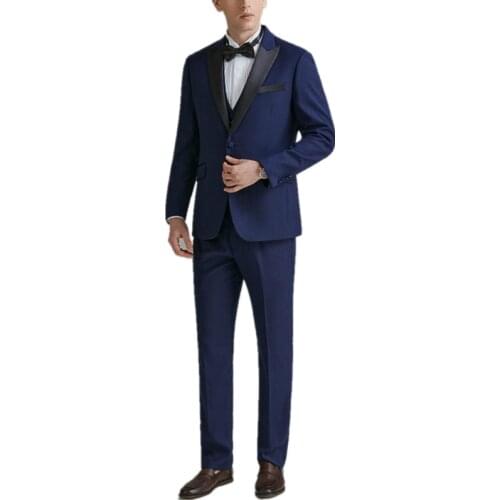 Wedding Party Men Suits Custom Made Prom Party Dress Suit Wedding Tuxedos Male Suits Three-Piece Set (Jacket+Pants+Vest)