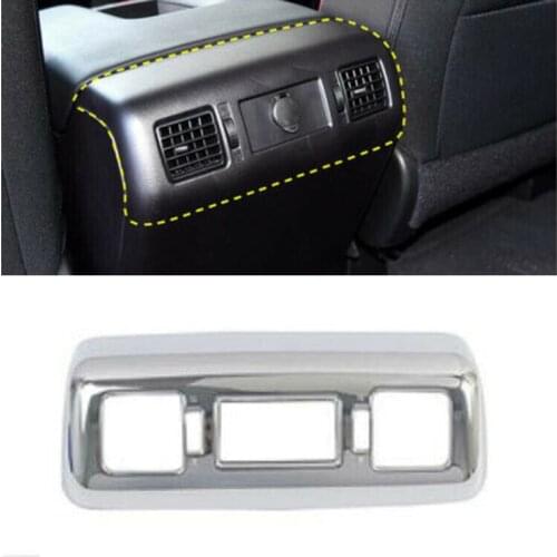 ABS Chrome Grain Rear Armrest Vent Overlay Cover Trim for Toyota- 2014-2019 Car Accessories