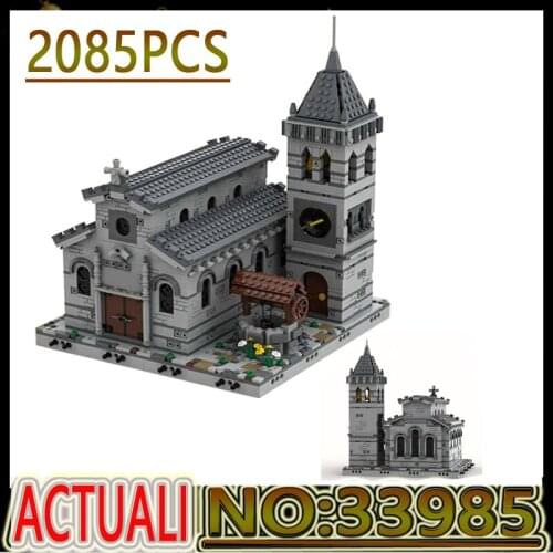 New Medieval Church Famous Architecture Model City MOC-33985 StreetView Building Block Toy Children Christmas DIY Birthday Gift