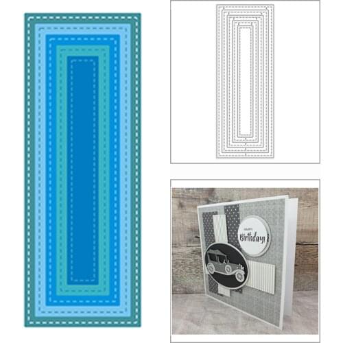 2021 New Stitched Edge Slimline Border Metal Cutting Dies for Scrapbooking Decor and Card Making Paper Craft Embossing No Stamps