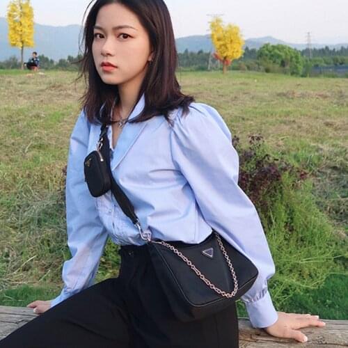 Three-in-one 2021 new trendy fashion nylon broadband messenger bag female wild ins fashion underarm bag female bag