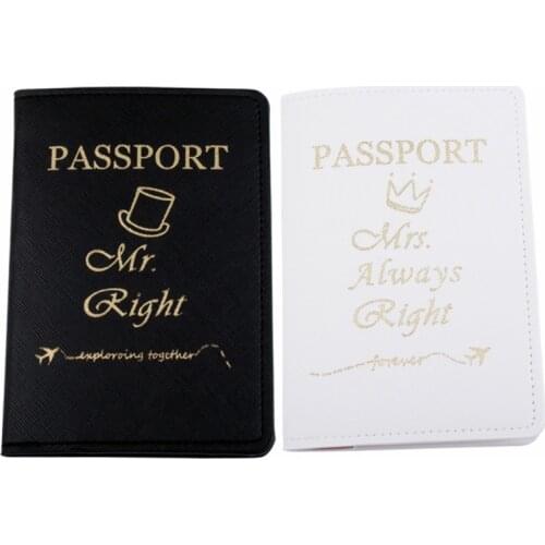 New Mr Right Lover Couple Passport Cover Letter Women Men Travel Wedding Passport Cover Holder Travel Case CH33