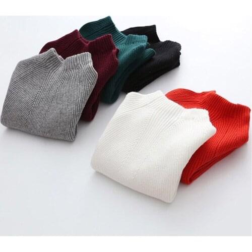2020 Autumn Winter Warm 2 3 4 6 8 9 10 12 Years 90-150cm O-Neck Knitted Solid Color Slim All Match Sweaters For Baby Kids Girls