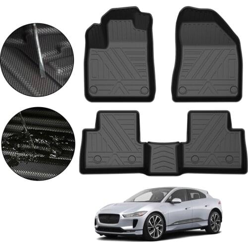 Fully Surrounded Foot Pad For Jaguar I-PACE 2018-2019 Car Waterproof Non-Slip Rubber Floor Mat TPE Car Accessories