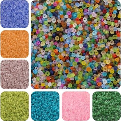 3mm 700Pcs Transparent Matte Glass Seed Beads for DIY Craft Bracelet Jewelry Making Supplies