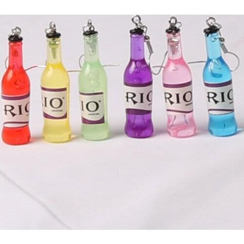 DIY Creative Simulation cocktail Bottle Dangle earrings fashion Womens Resin mini Red Wine Earrings Wholesale Jewelry