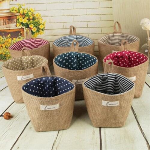 Household Storage Foldable Woven Storage Basket Pot Garden Flower Vase Hanging Wicker Basket Bellied Baskets