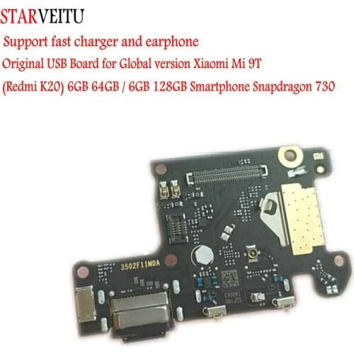 STARVEITU For Xiaomi 9T Redmi K20 Original USB Board Flex Cable Dock Connector IC Support Quick Charger Computer Connect