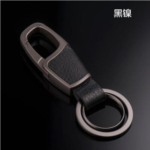 Car-Styling Metal Key Ring Cowhide KeyChain For DACIA SANDERO STEPWAY Dokker Logan Duster Lodgy