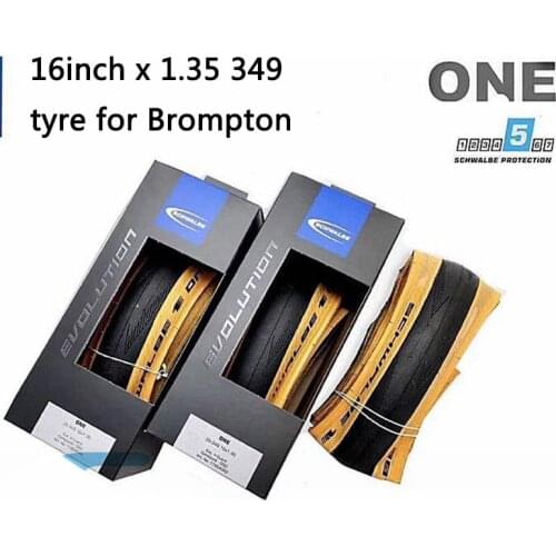 Brompton SCHWALBE one 35-349 16x1 1/3 folding tire retro yellow side tire 16 inch EXO Ultralight