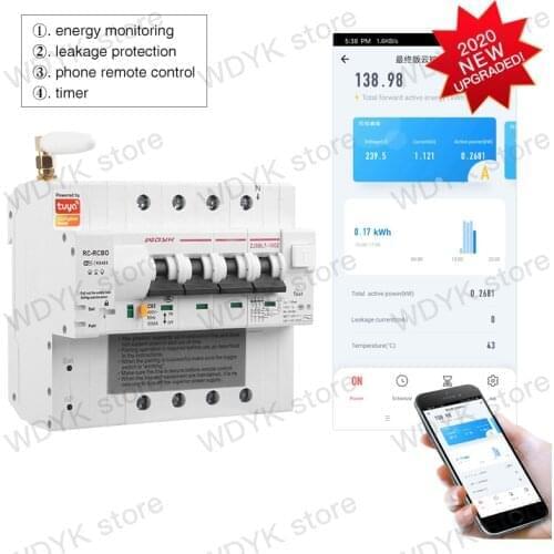 Three phase Tuya Din rail WIFI Smart Energy Meter leakage protection kWh Meter wattmeter voice control alexa google home