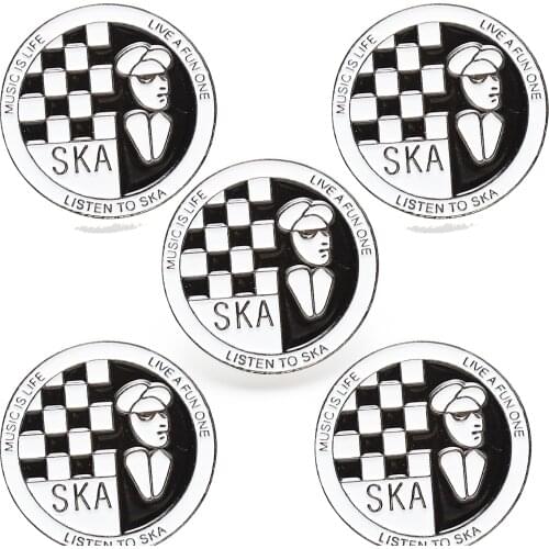 LOTS 5pcs Ska Man Mod Mods Lapel Hat Tie Pin Badge Brooch fans Gifts Jewelry 2.5CM