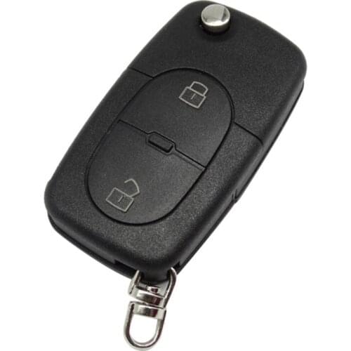 XRSHKEY Flip 2 Buttons Folding Remote Key Shell Case Fob For TT A2 A3 A4 A6 A8 Quattr HU66 Blade CR2032 Holder