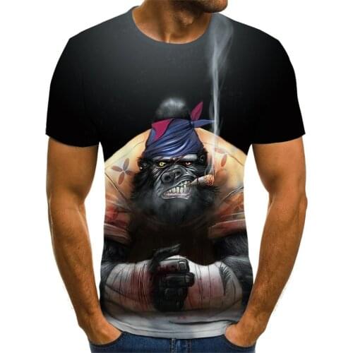 Animal T-shirt 3D Printing Casual T-shirt Natural Elements Summer Breathable Elastic T-shirt High Quality T-shirt Large Size 6XL