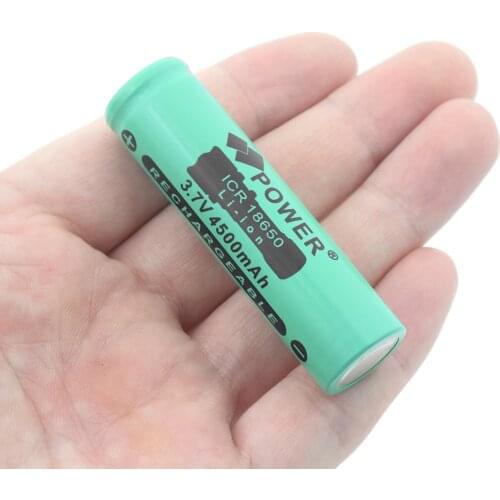 1/2/4 Pcs New Green ICR 18650 4500mAh 18650 Lithium Battery Cell Rechargeable For Torch Audio Equipment Camera Toy Power Bank