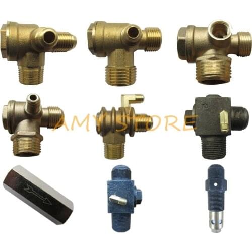 3 Port Brass Female/Male Threaded Non-return One Way Valve Check Valve For Oilless Pistion Air Compressor Solenoid Valve
