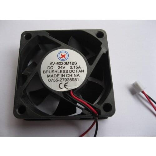 1 pcs Brushless DC Cooling Fan 7 Blade 24V 6020s 60x60x20mm 2 Wires