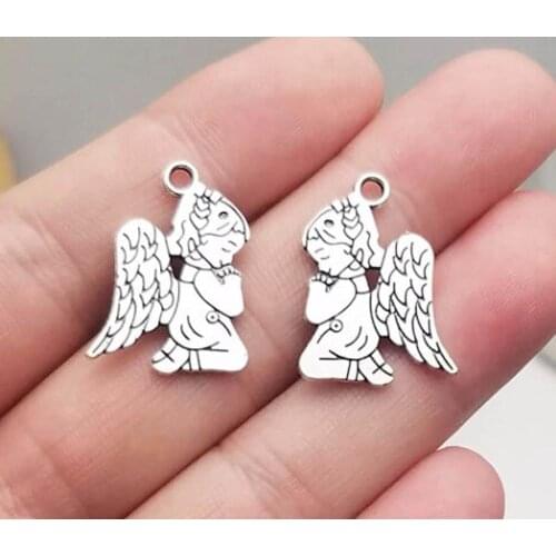 20pcs/lot--24x17mm, Antique silver plated angel charms,DIY supplies, Jewelry accessories