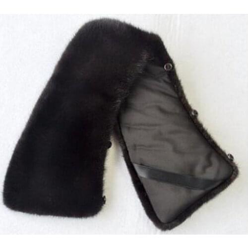 2020 FXFURS 100% Genuine Real Mink Fur Collar Men Winter Coat Scarf Accessory Women Fur Collar Black Coffee