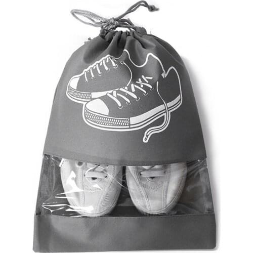 5Pcs Shoes Storage Pouch Dustproof Multi-use Drawstring Design Plastic Not Easy Deformed Storage Bag for Home Organizer Bag