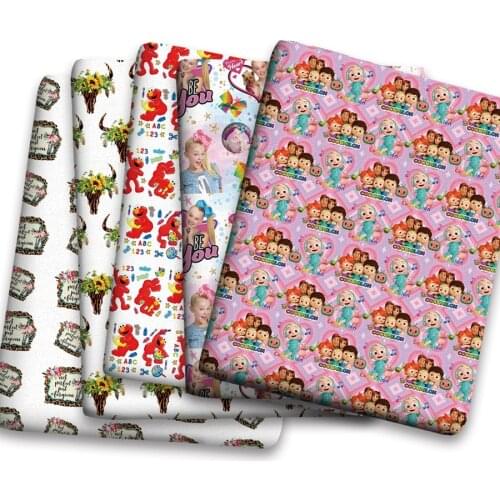 50*150cm New Cow Cartoon Pattern Printed Leather Polyster Cotton Liverpool Bullet Fabric for DIY Handmade Half Yards