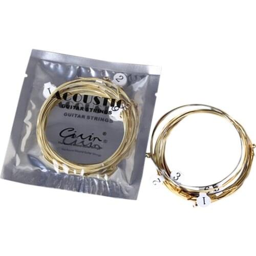 6pcs/ Set Brand New Universal Acoustic Guitar String Brass Hexagonal Steel Core Strings For Musical Instruments