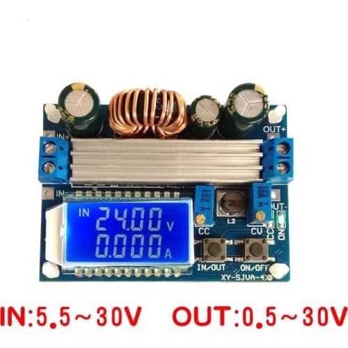 DC DC Automatic Boost/Buck Converter CC CV Power Module 0.5-30V 4A Adjustable Regulated power supply Voltmeter ammeter