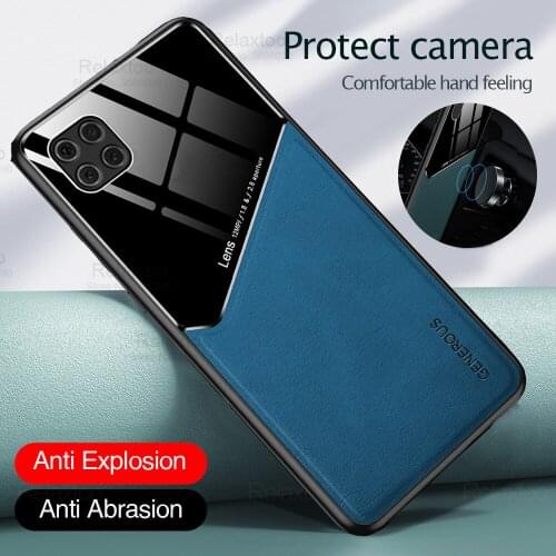 Car Magnetic Holder Leather Texure Phone Cover For samsung a12 galaxy a 12 samsunga12 12a samsun Case Protective Coque SM-A125F