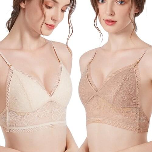 Sexy Lace Bralette Strap Backless Womens Lingerie Thin Mold Cup Single Breasted Three Ways Wear Push Up Bra Low Back Underwear