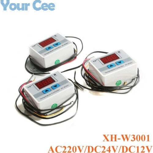10A 12V 24V 220V XH-W3001 W3001 Digital LED Temperature Controller Module Control Switch Probe Thermostat NTC Sensor Module