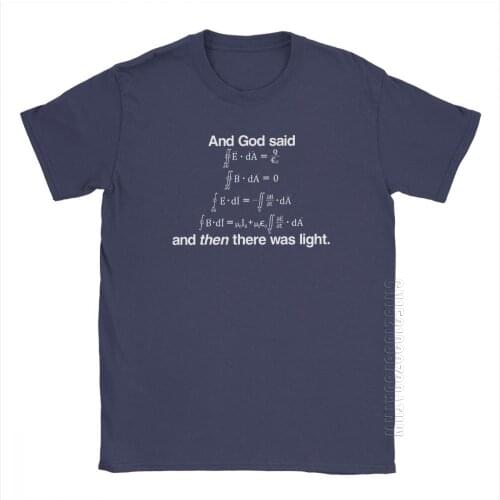 And God Said Equations T-Shirts Men Cotton T-Shirt Science Physics Geek Nerd Tee Shirt Short Sleeve Tops Plus Size