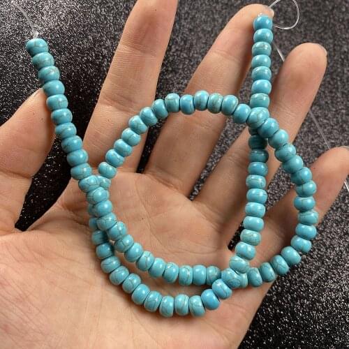 Stone Beads blue Turquoises Abacus Loose isolation Beads Semi-Finished For jewelry making DIY necklace bracelet accessories